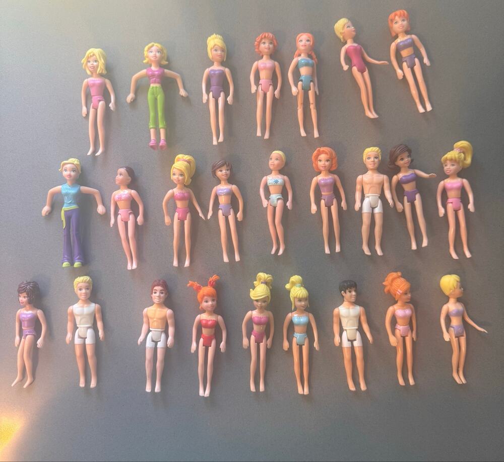 Vintage Polly Pocket dolls 3.5" - lot of 25